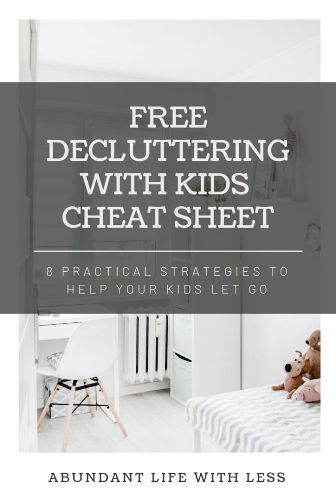 decluttering with kids cheat sheet