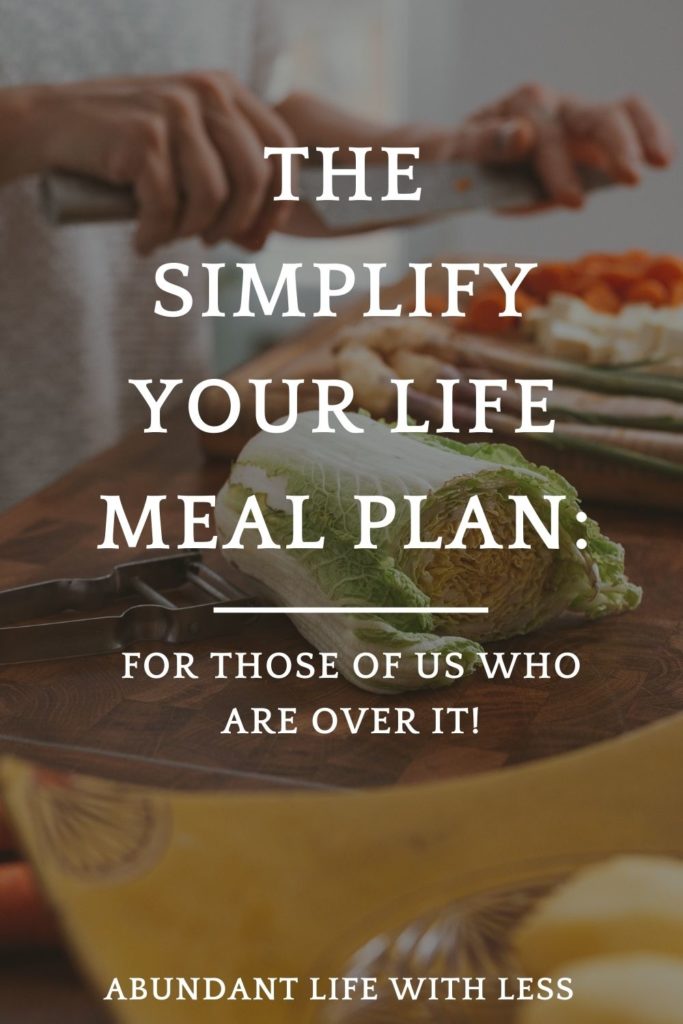 simplify your life meal plan