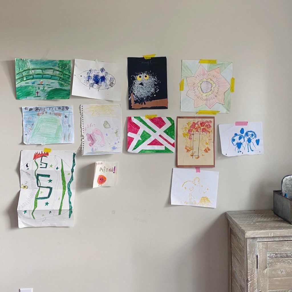 decluttering kids artwork